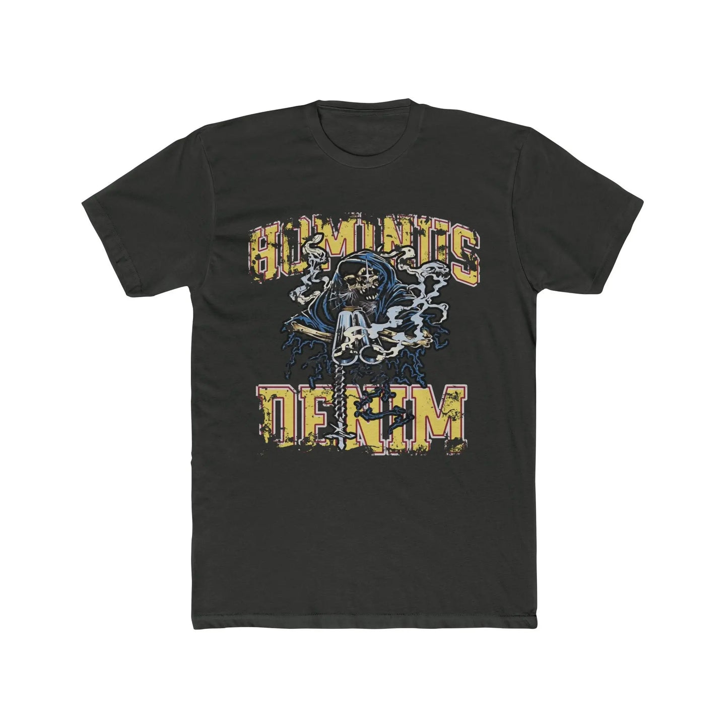 Washed Hominus Denim Destroyed Reaper Tee Printify
