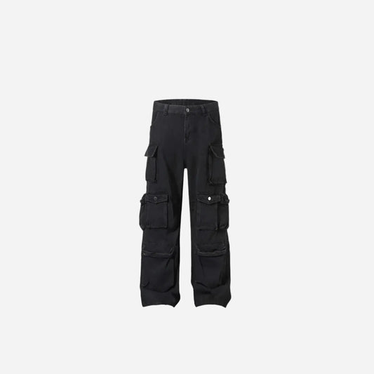 Washed Multi Pockets Baggy Cargo Pant Hominus Denim