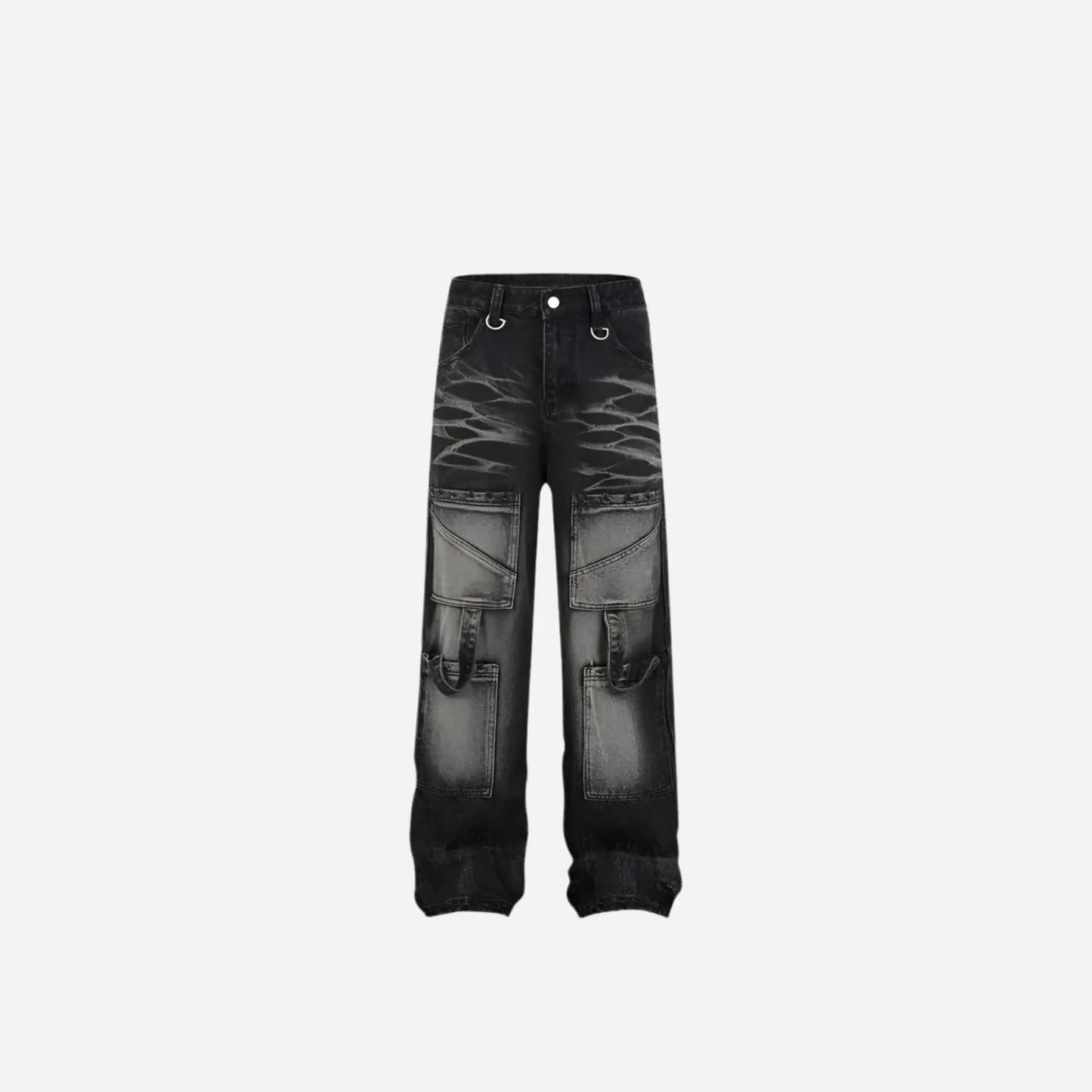Washed Multi Pockets Baggy Denim Jean Hominus Denim