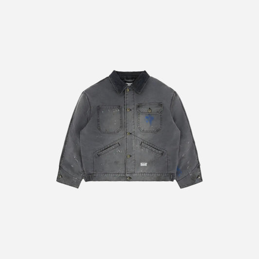 Washed Painted Vintage Workwear Jacket Hominus Denim