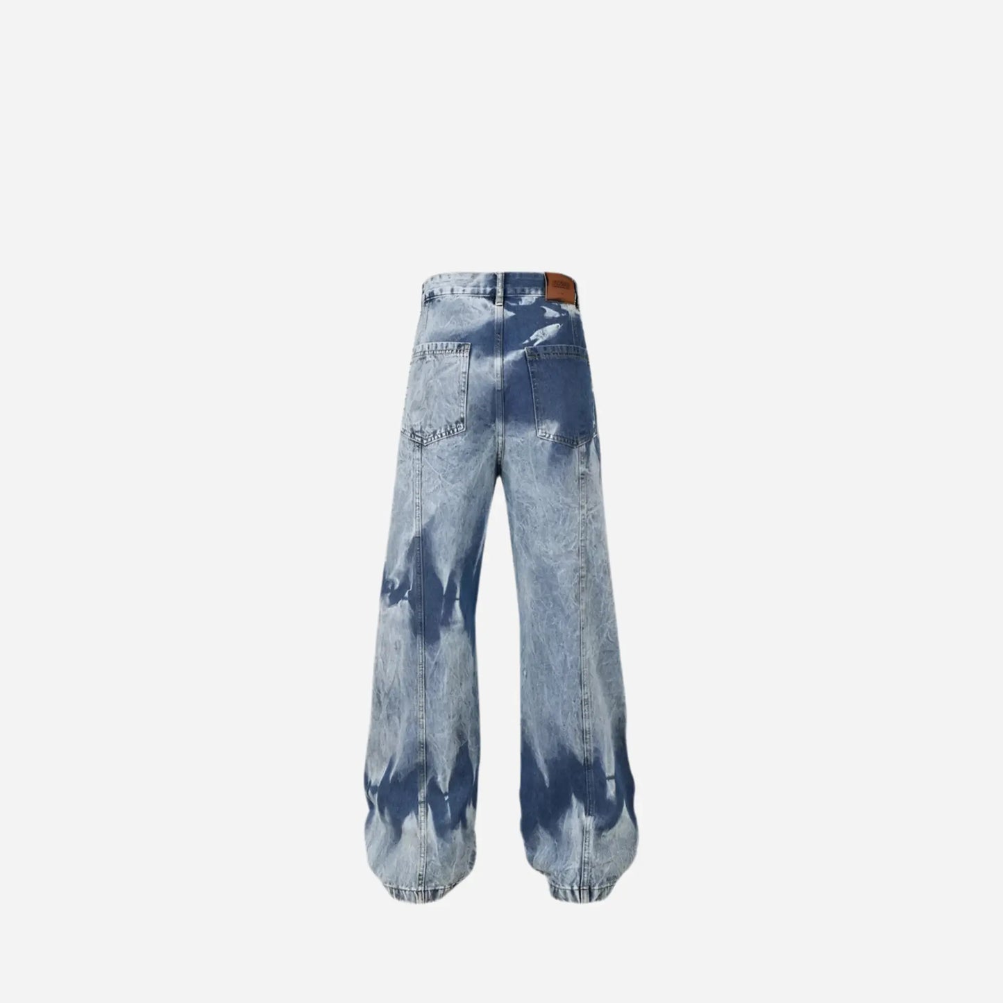 Washed Pattern Baggy Multi Pockets Cargo Jean Hominus Denim