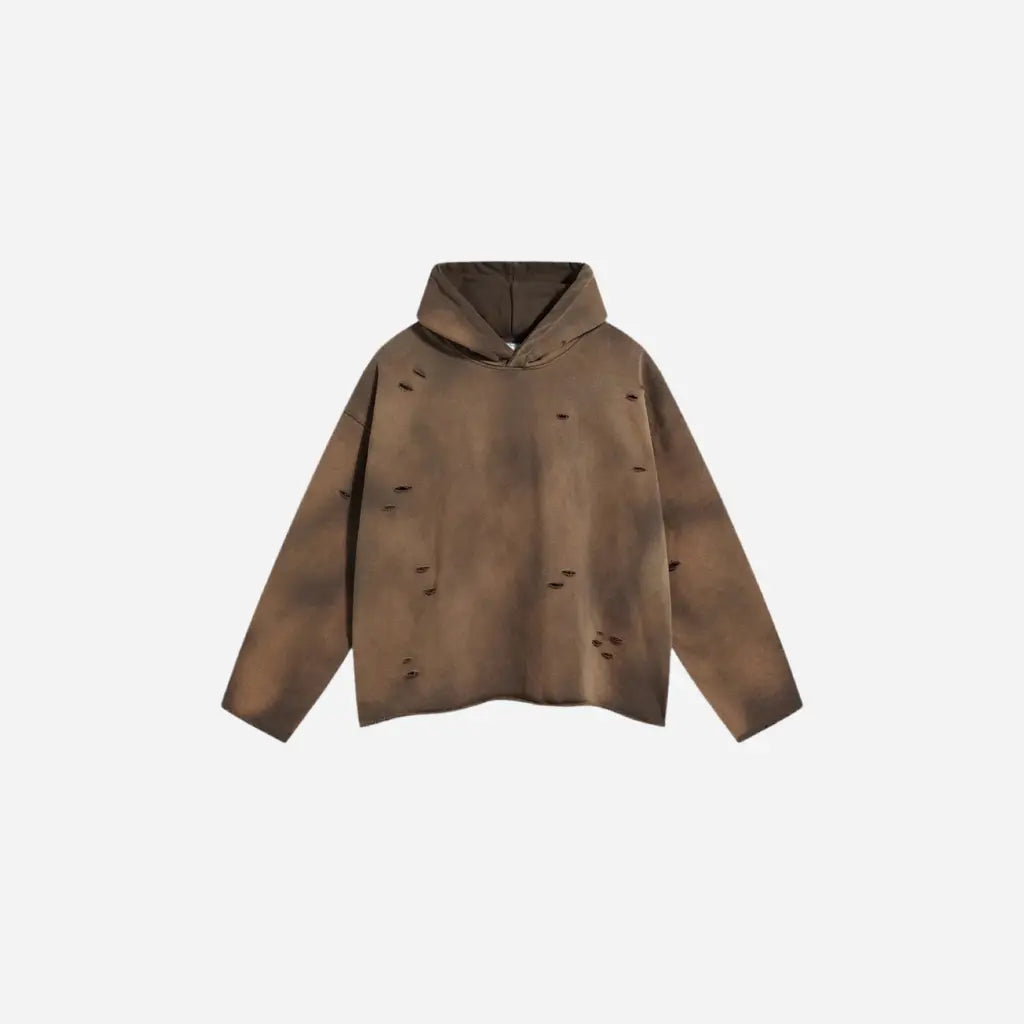Washed Ripped Grunge Casual Hoodie Hominus Denim
