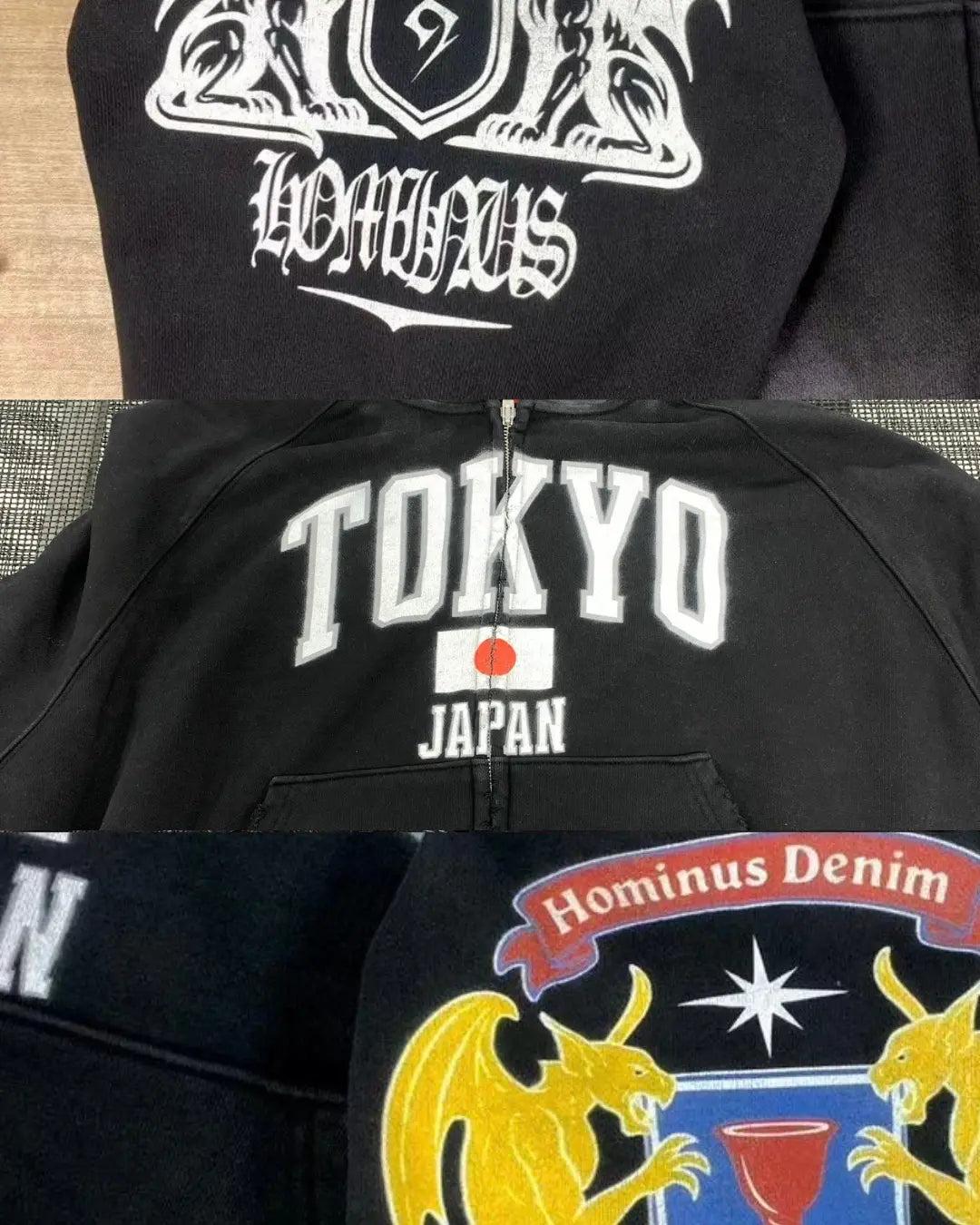 Washed Ripped Hominus Tokyo Hoodie Hominus Denim