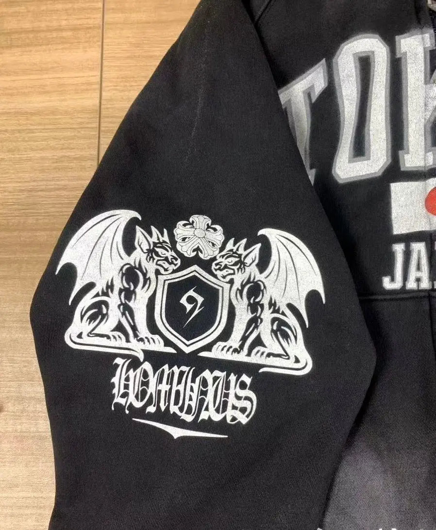 Washed Ripped Hominus Tokyo Hoodie Hominus Denim