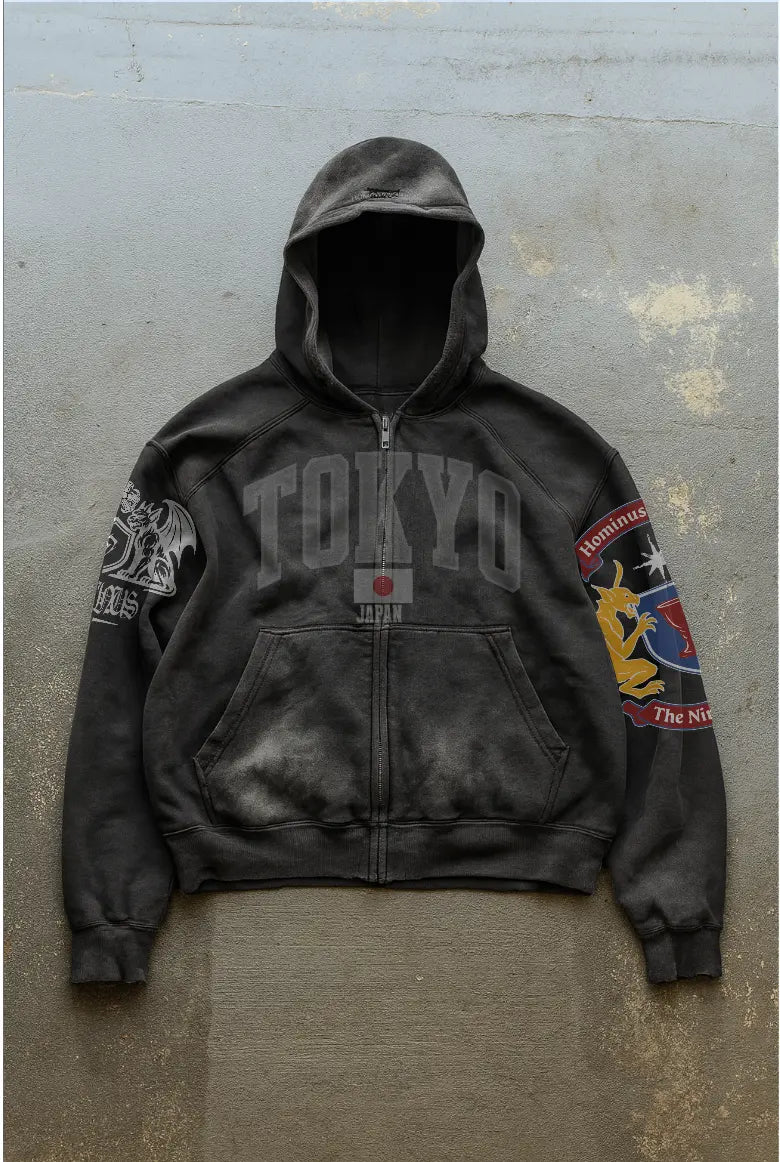 Washed Ripped Hominus Tokyo Hoodie Hominus Denim