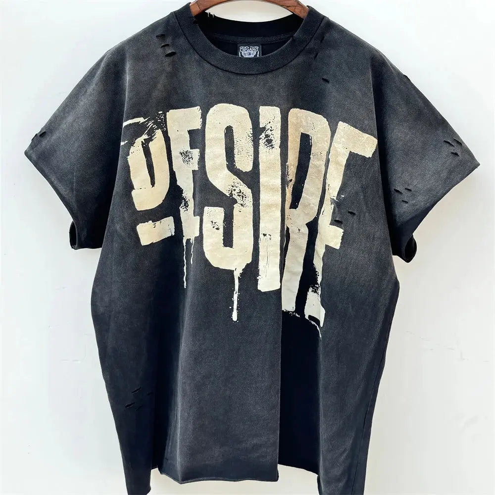 Washed Saint Punk art limited edition BOX TEE Hand Worn Vest T-Shirts Men Women High Quality T Shirt Hominus Denim