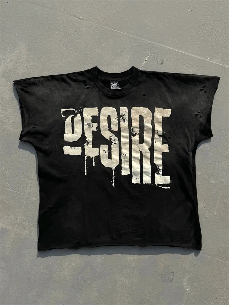 Washed Saint Punk art limited edition BOX TEE Hand Worn Vest T-Shirts Men Women High Quality T Shirt Hominus Denim