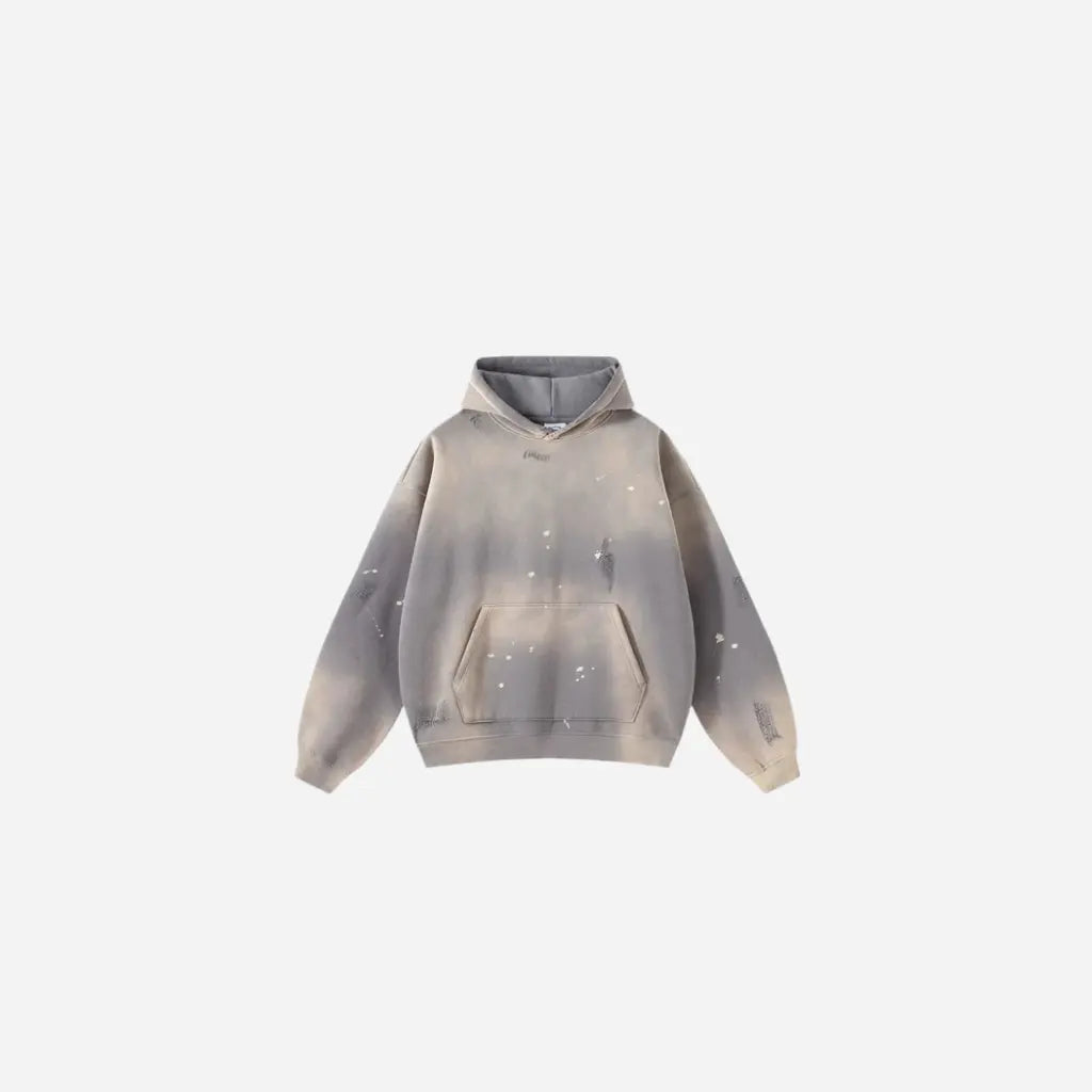 Washed Spreckled Ink Hoodie Hominus Denim