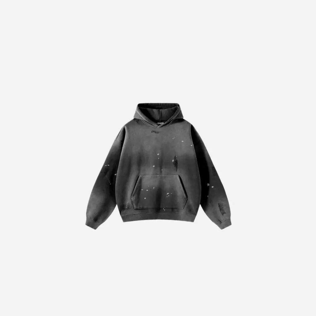 Washed Spreckled Ink Hoodie Hominus Denim