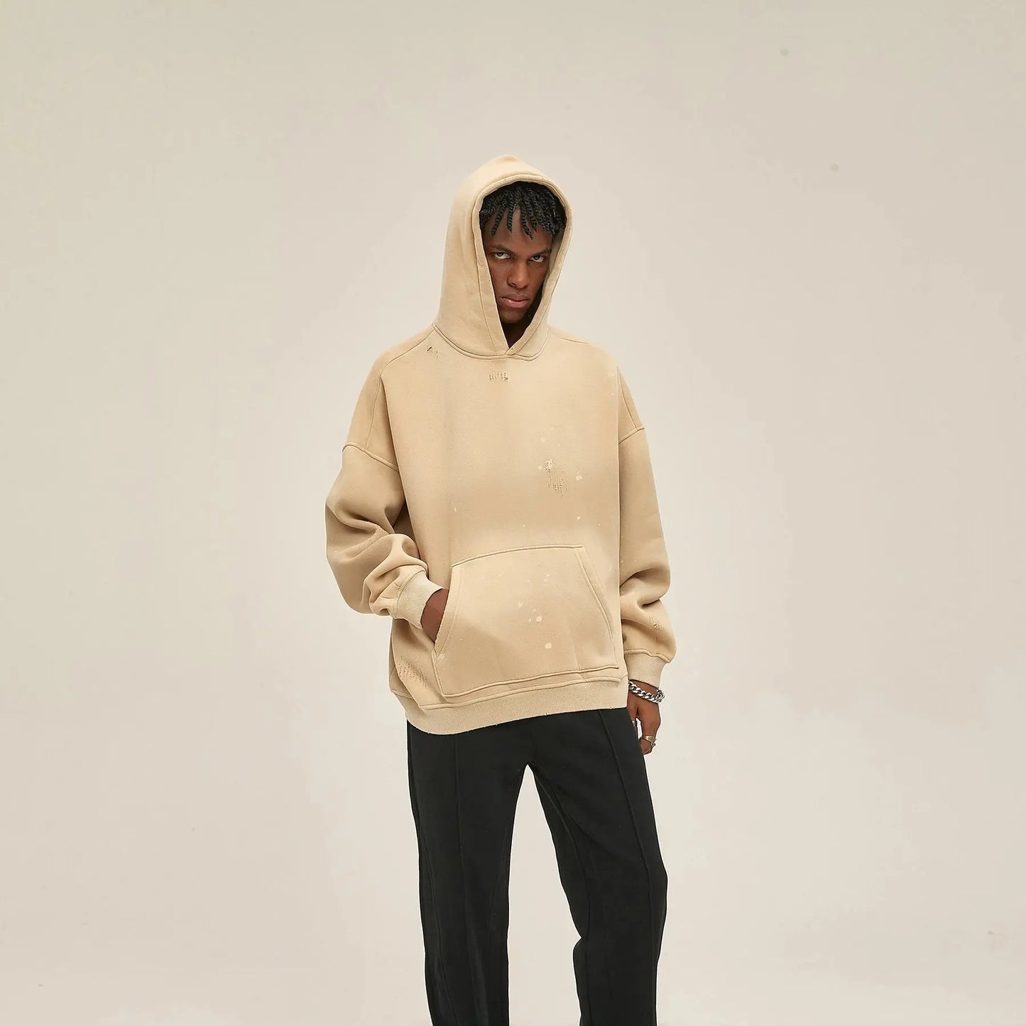 Washed Spreckled Ink Hoodie - Hominus Denim