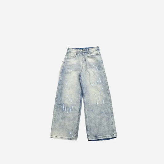 Washed Vintage Baggy Ripped Casual Pants Hominus Denim