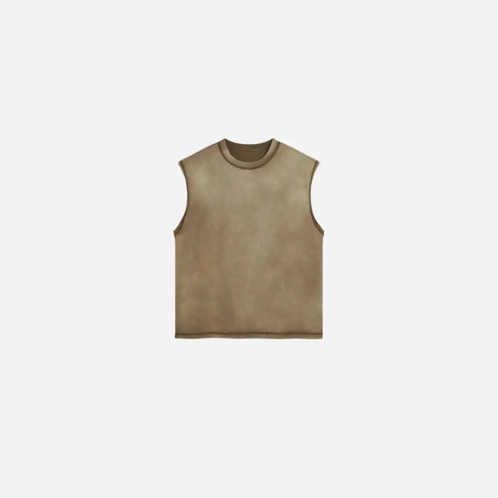 Wax Dyed Distressed Washed Tank Top Hominus Denim