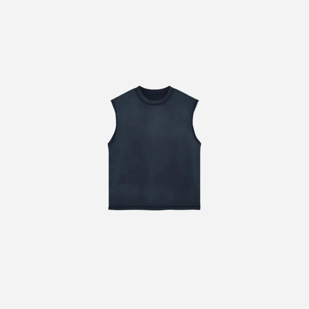 Wax Dyed Distressed Washed Tank Top Hominus Denim