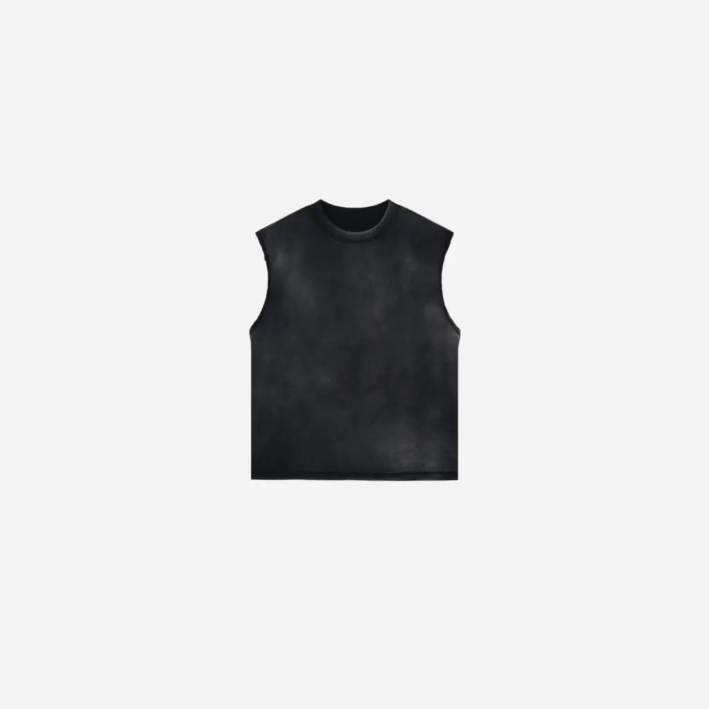 Wax Dyed Distressed Washed Tank Top Hominus Denim