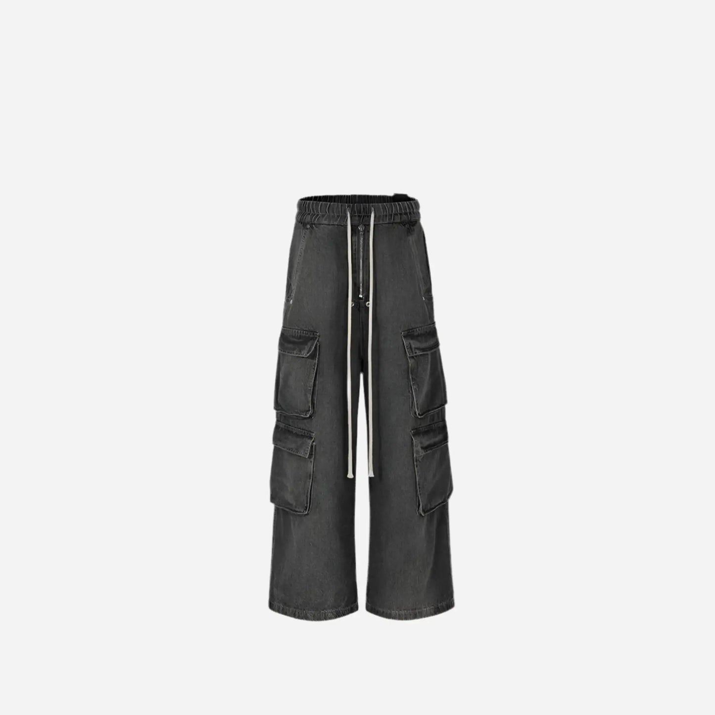 Wide Leg Multi-Pockets Smoke Grey Baggy Jean Hominus Denim