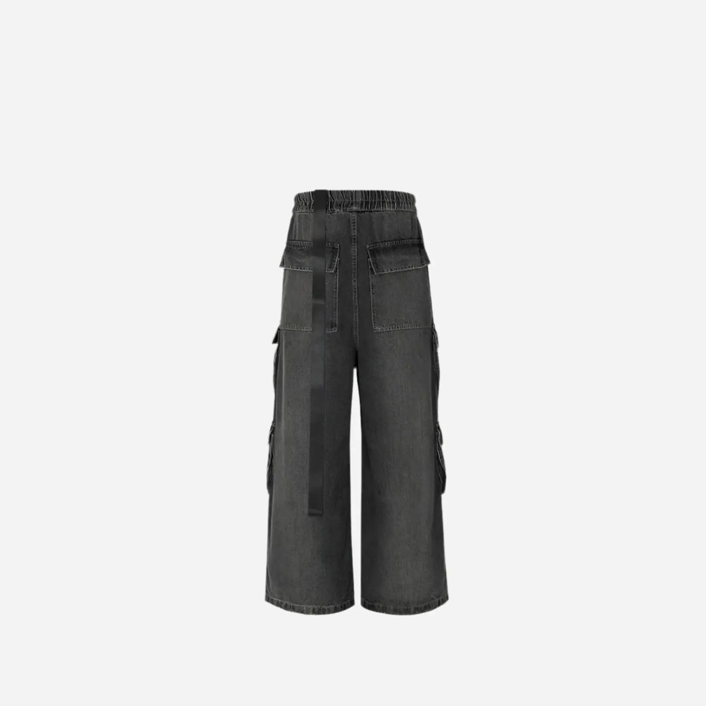 Wide Leg Multi-Pockets Smoke Grey Baggy Jean Hominus Denim