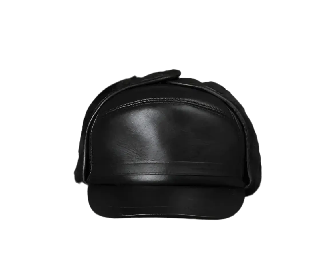 XdanqinX Genuine Leather Hat For Men Winter Warm Bomber Hats Earmuffs Plus Velvet Thick Sheepskin Hooded Ski Cap Dad Winter Caps Hominus Denim