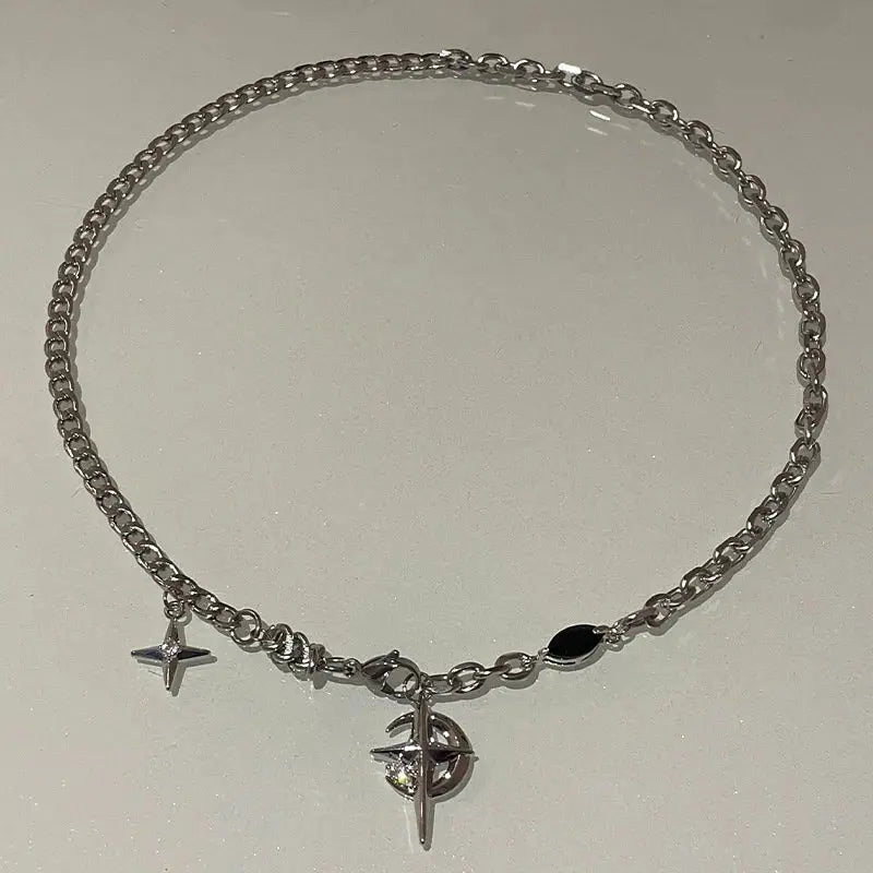 Y2K Cuban StarMoon Chain - Hominus Denim