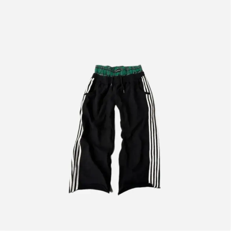 Y2K Double Waist Baggy Striped Sweatpants Hominus Denim