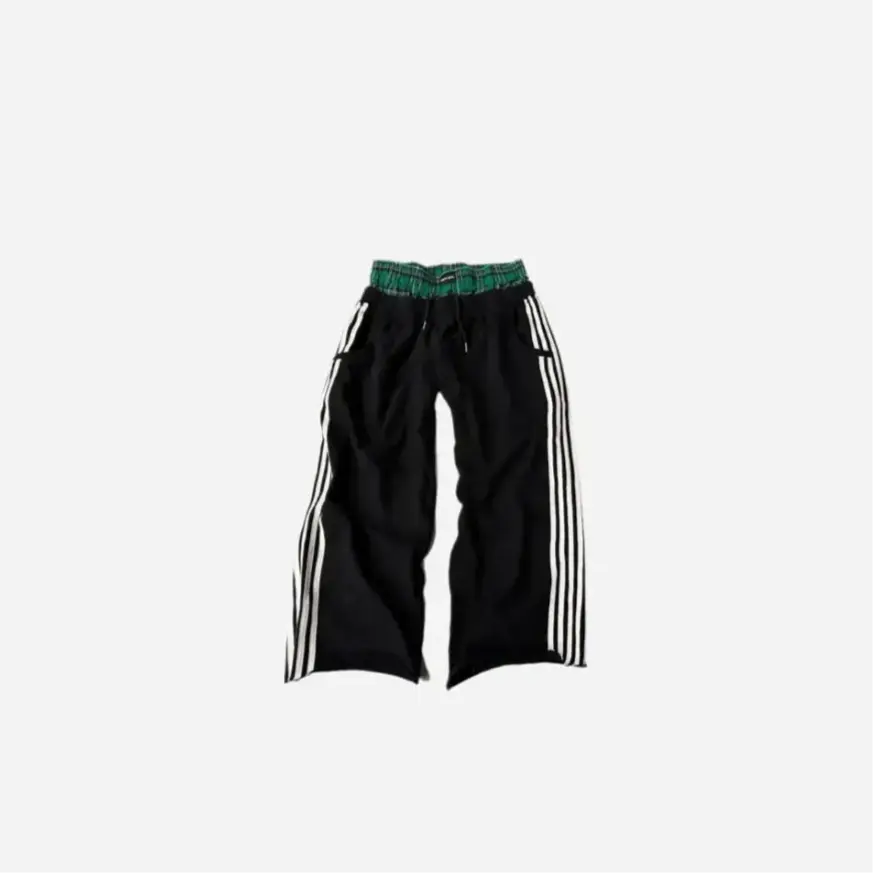 Y2K Double Waist Baggy Striped Sweatpants Hominus Denim