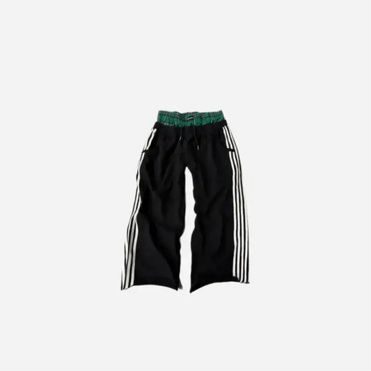 Y2K Double Waist Baggy Striped Sweatpants Hominus Denim
