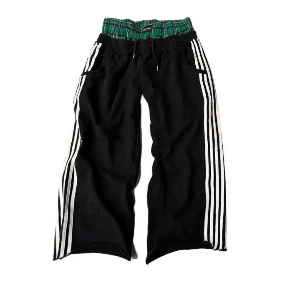 Y2K Double Waist Striped Baggy Sweatpant Hominus Denim