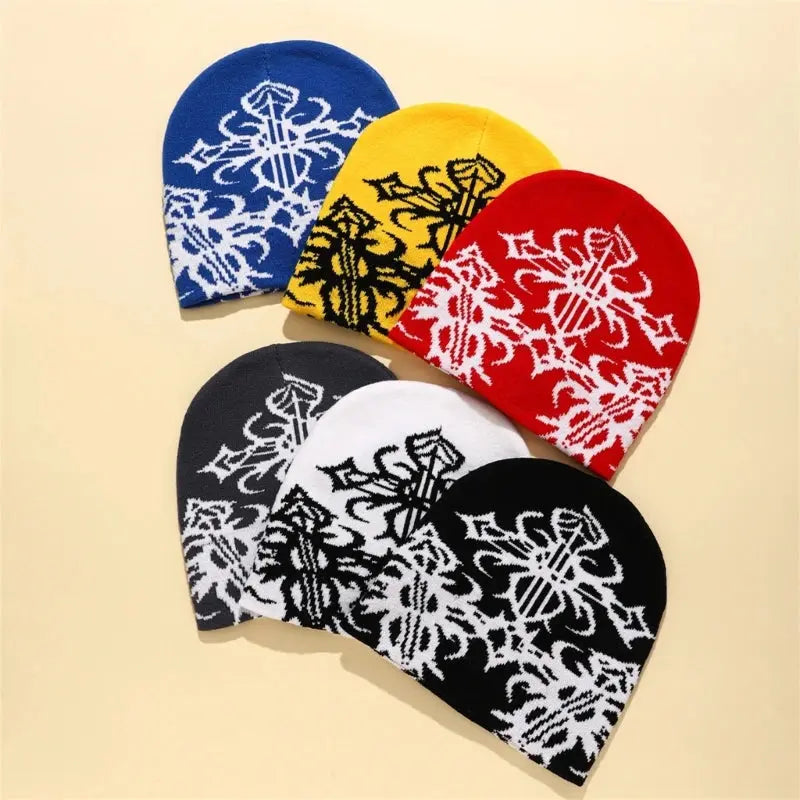 Y2K Gothic Pattern Beanie - Hominus Denim