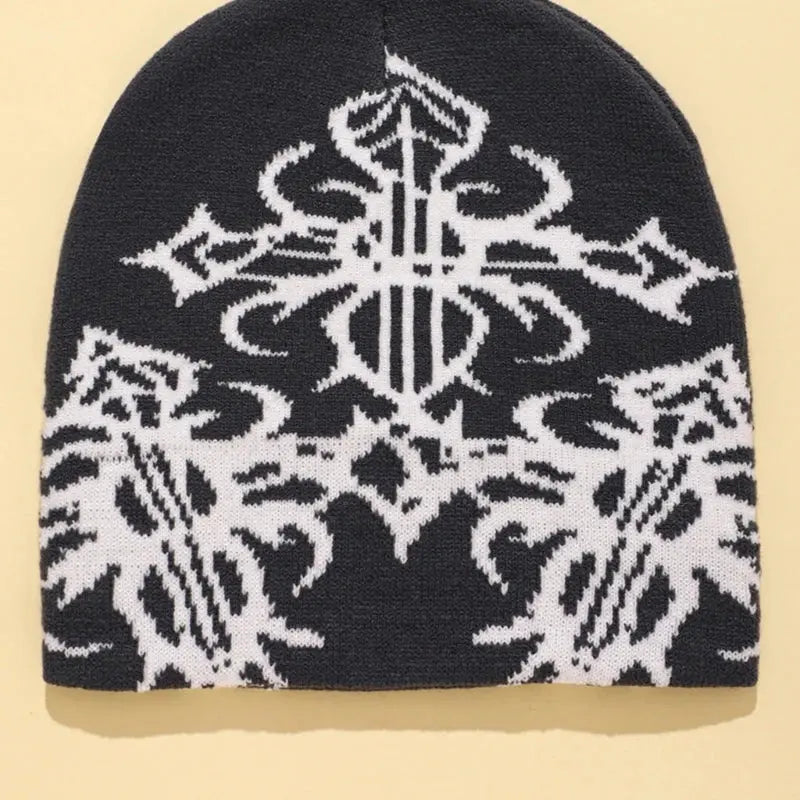 Y2K Gothic Pattern Beanie - Hominus Denim