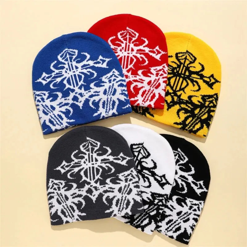 Y2K Gothic Pattern Beanie - Hominus Denim