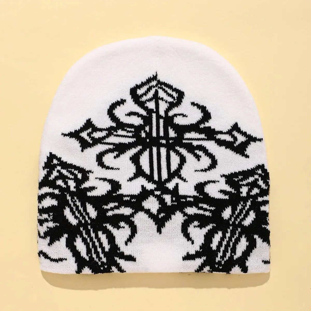 Y2K Gothic Pattern Beanie - Hominus Denim