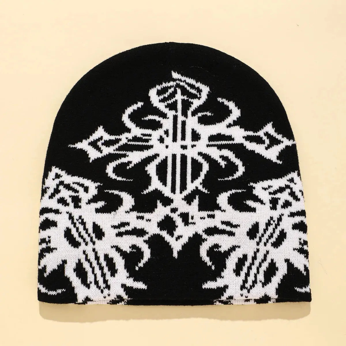 Y2K Gothic Pattern Beanie - Hominus Denim