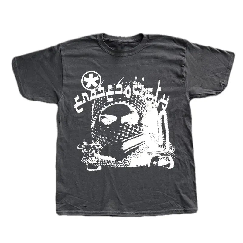 Y2K Grunge Arabic Graphic Printed Tee - Hominus Denim