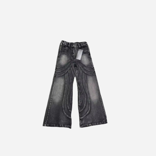 Y2K Ripped Washed Style Loose Pant Hominus Denim