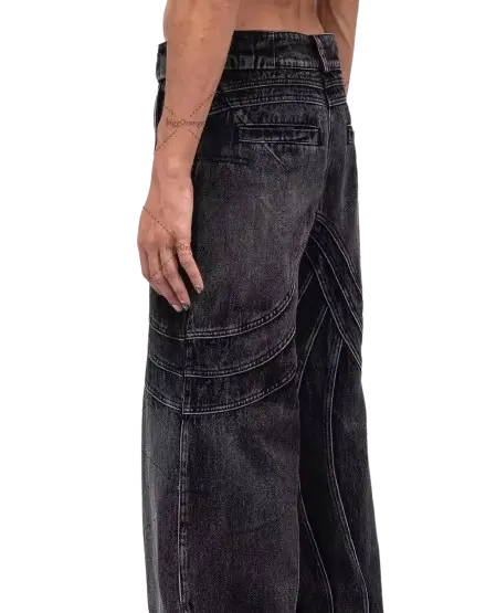 Y2K Ripped Washed Style Loose Pant - Hominus Denim