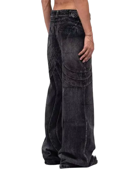 Y2K Ripped Washed Style Loose Pant - Hominus Denim