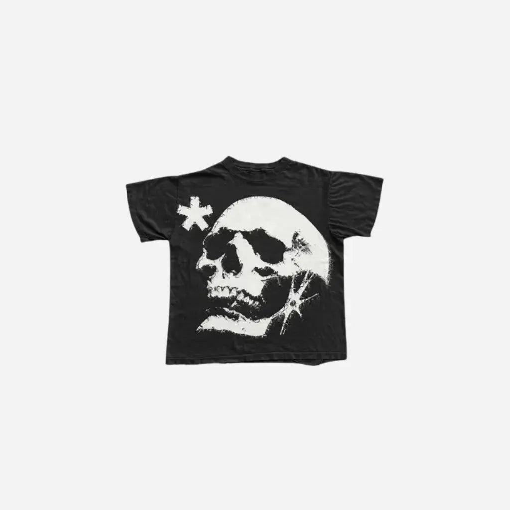 Y2K Skull Printed Retro Short Sleeve Tee Hominus Denim