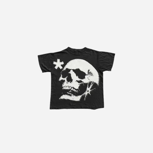 Y2K Skull Printed Retro Short Sleeve Tee Hominus Denim