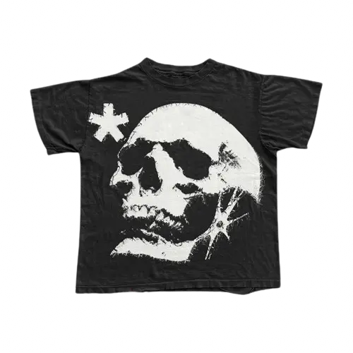 Y2K Skull Printed Retro Short Sleeve Tee - Hominus Denim