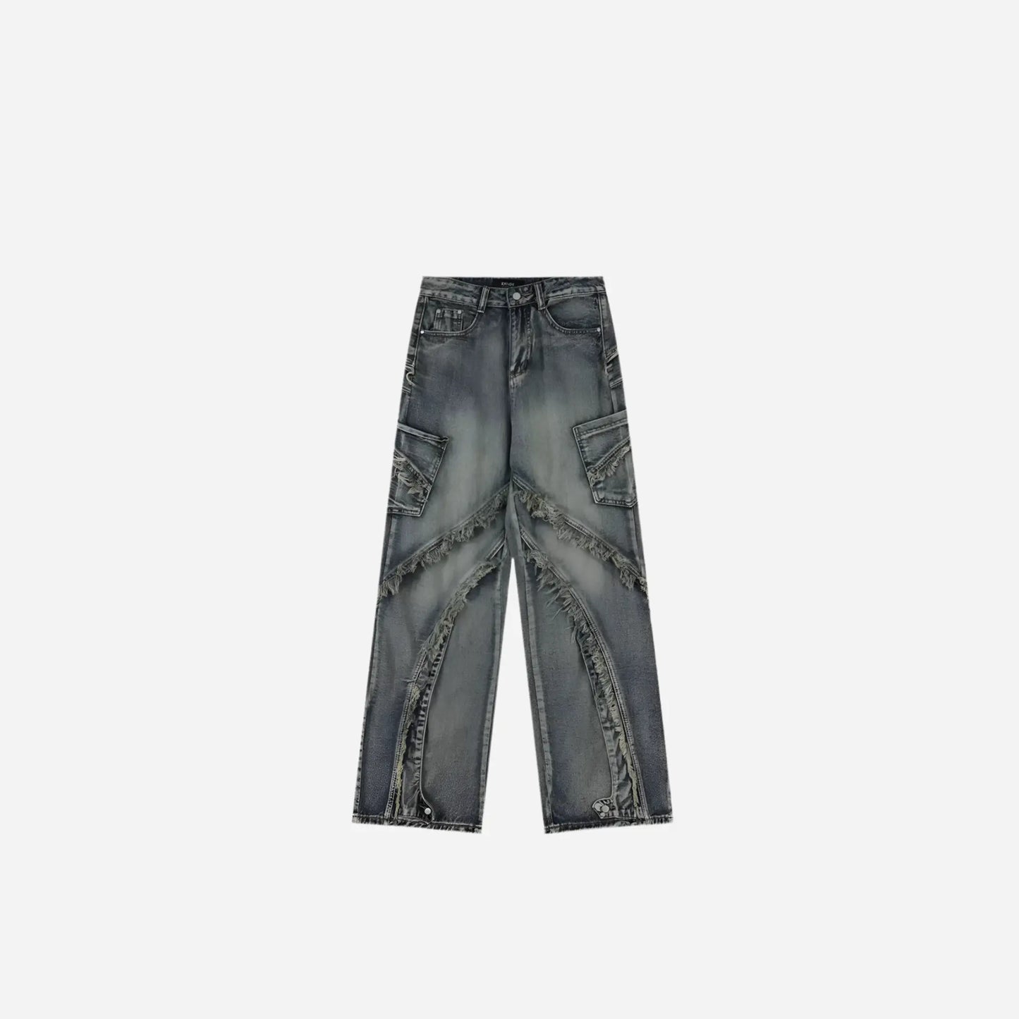 Y2K Washed Blue Baggy Cargo Jean Hominus Denim