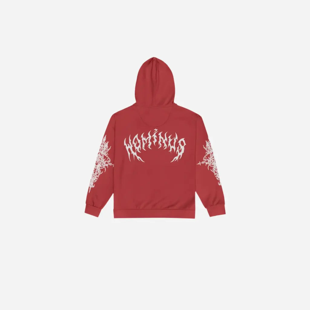 Y2K Washed Retro Gothic Flame Print Oversized Zipper Hoodie Hominus Denim