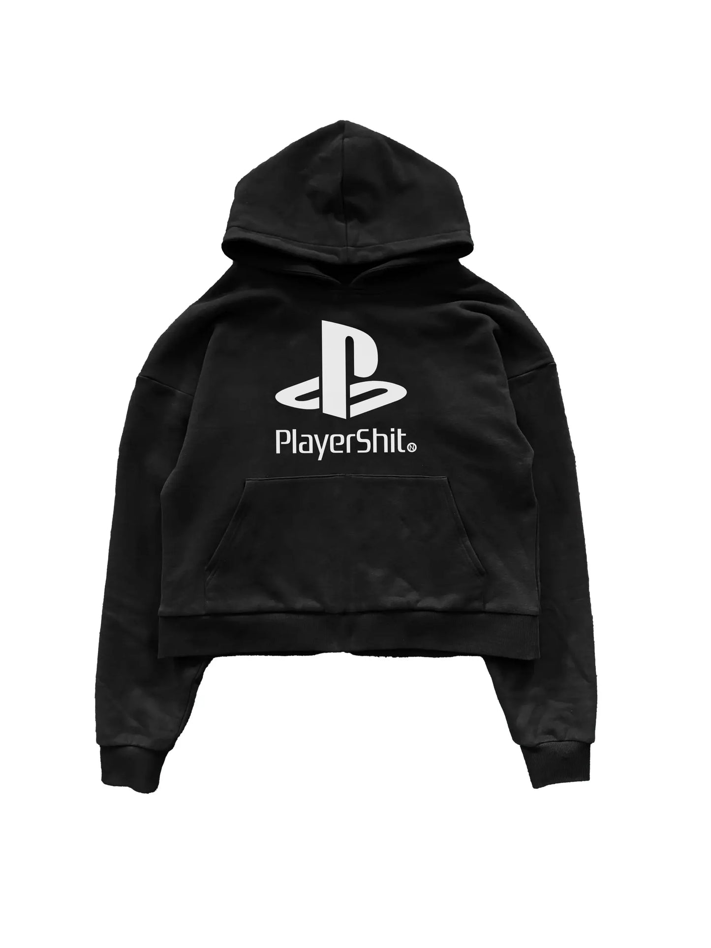 Y2k Oversized Cropped Play Logo Hoodie - Hominus Denim