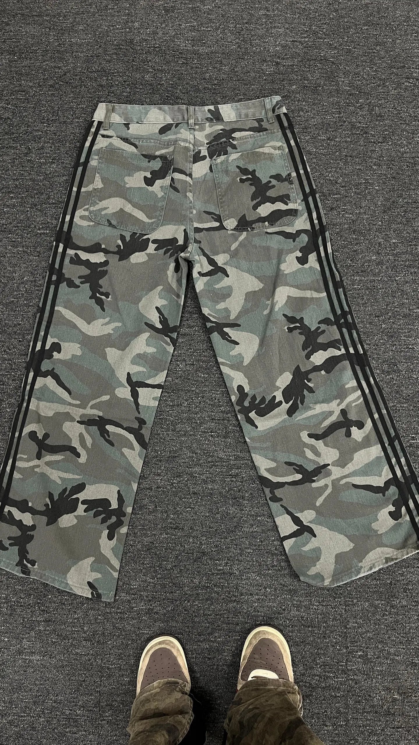 Y2k Washed Striped Baggy Jean Hominus Denim