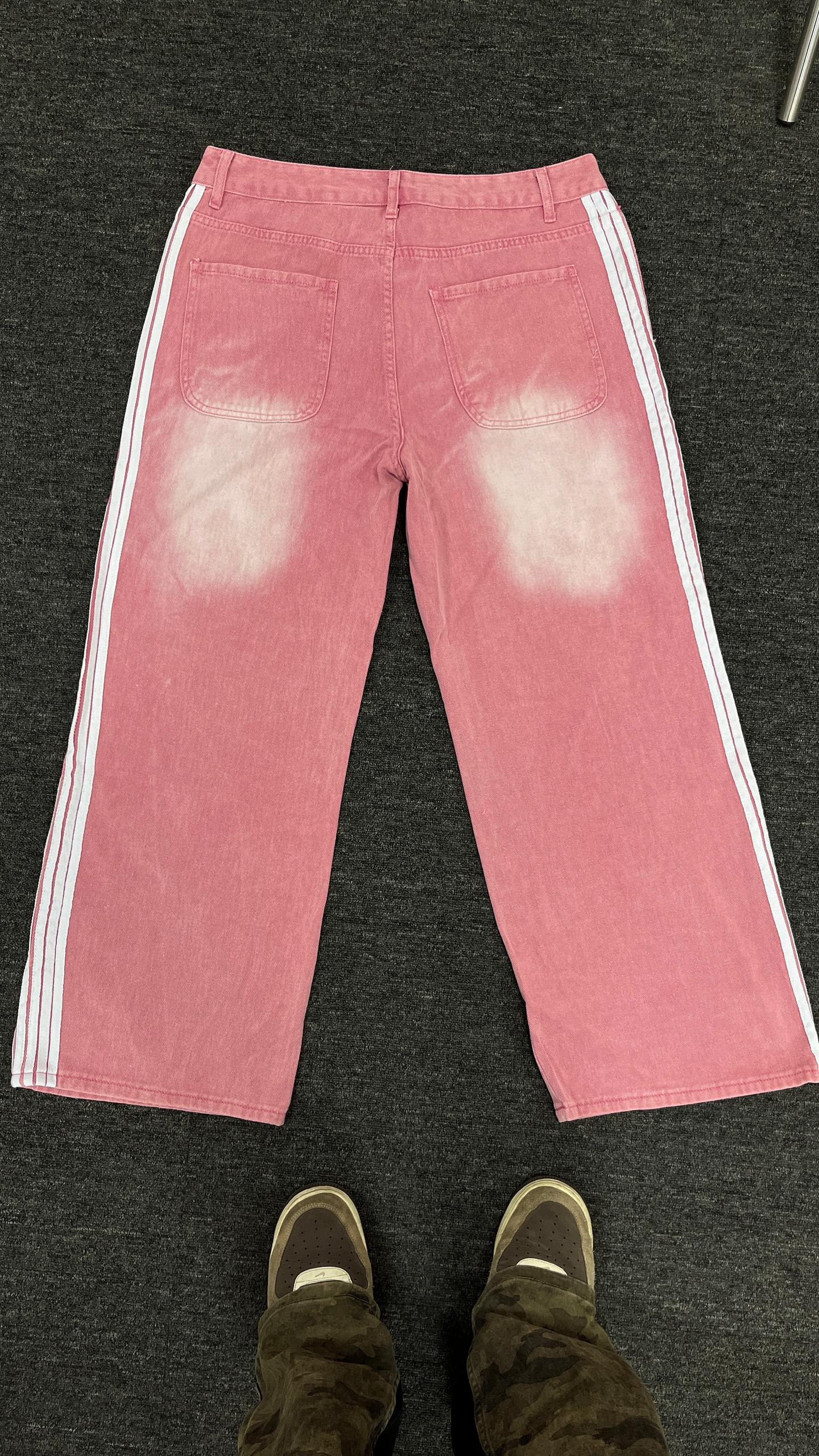 Y2k Washed Striped Baggy Jean Hominus Denim