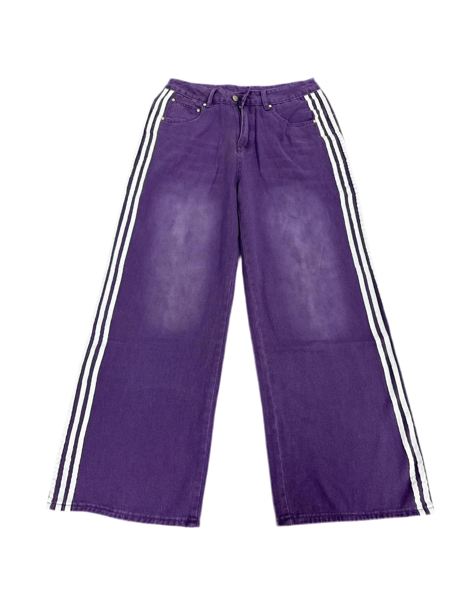 Y2k Washed Striped Baggy Jean Hominus Denim