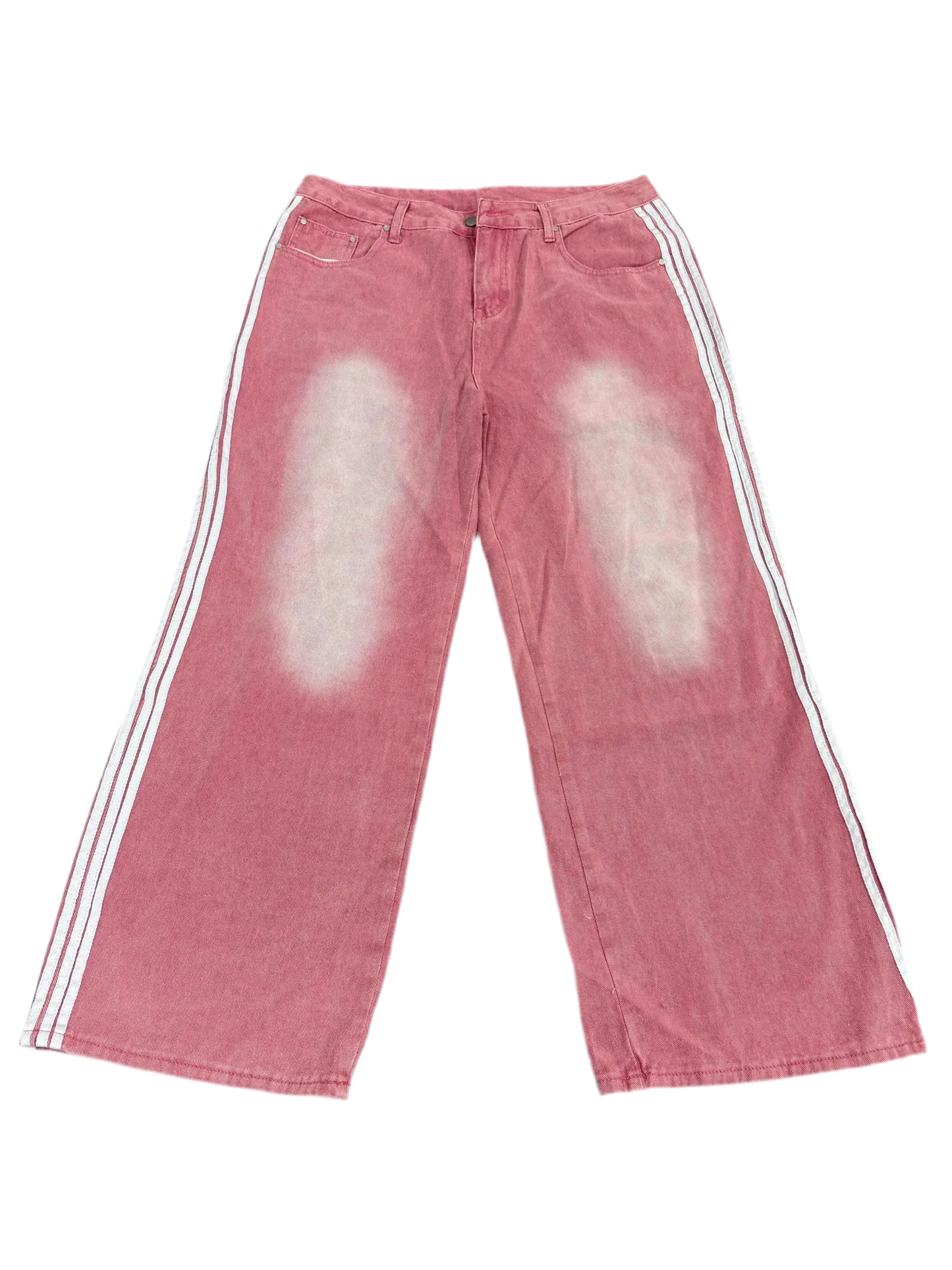 Y2k Washed Striped Baggy Jean Hominus Denim