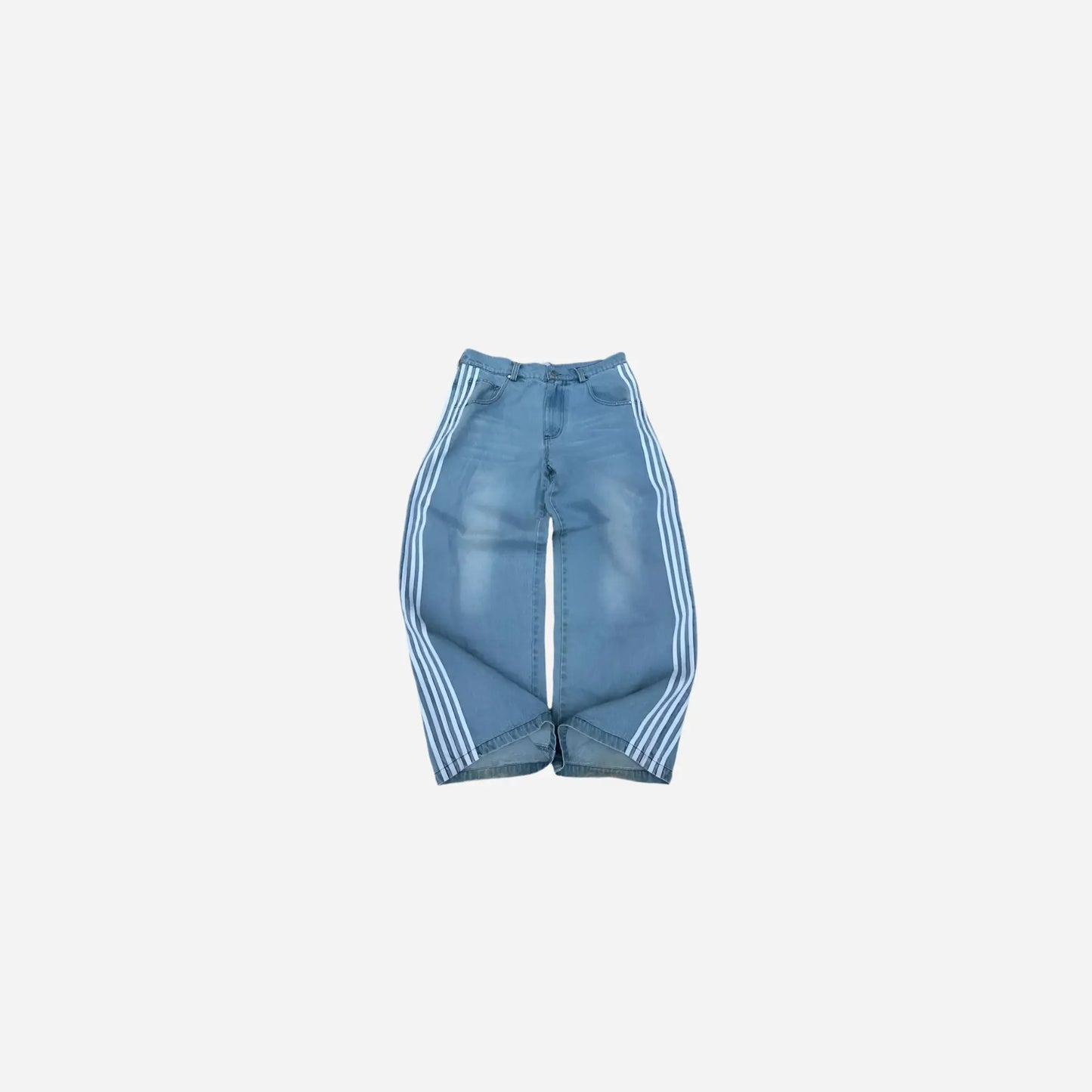 Y2k Washed Striped Baggy Jean Hominus Denim