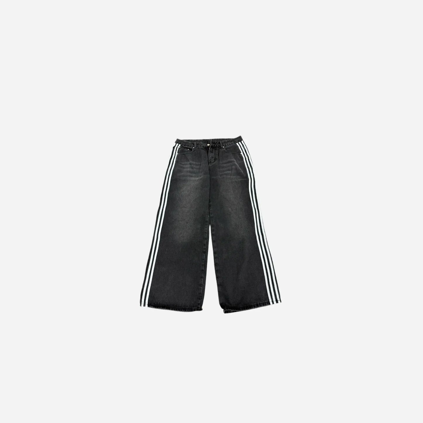 Y2k Washed Striped Baggy Jean Hominus Denim
