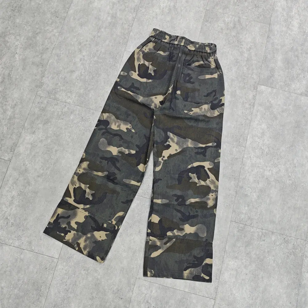 Yao Fashion Trend Brand High Quality 1:1 Casual Men Long Pants Camouflage Vintage Streetwear Loose Trousers Pants For Men Unisex Hominus Denim