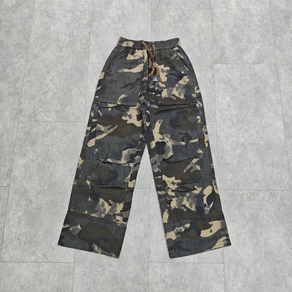 Yao Fashion Trend Brand High Quality 1:1 Casual Men Long Pants Camouflage Vintage Streetwear Loose Trousers Pants For Men Unisex Hominus Denim