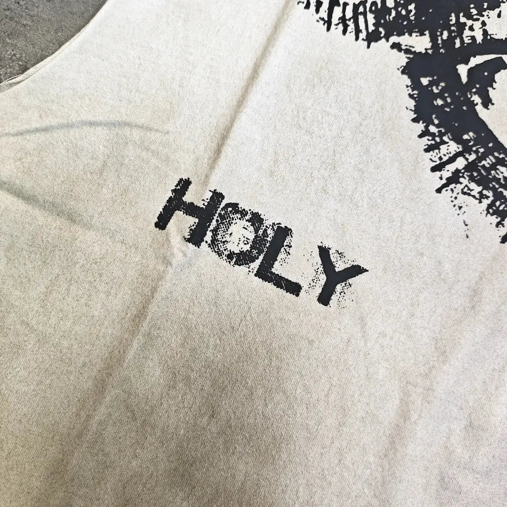 Yao888 Wasteland Style Dirty Casual Men Tops Vest Graphics Print Streetwear Oversize HipHop Cotton Fashion T Shirt For Men Hominus Denim